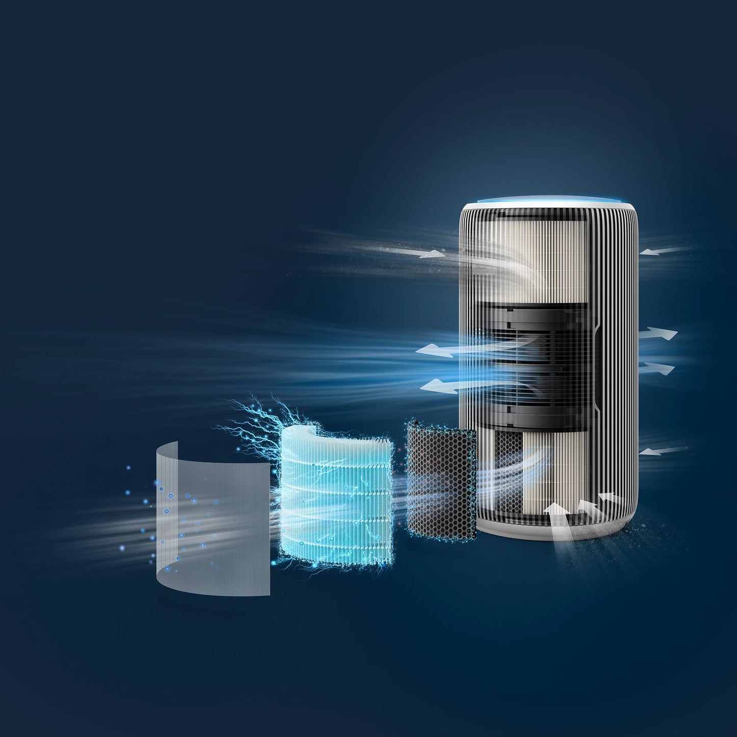 Philips AC3220/60 Smart Air Purifier for Large Rooms up to 135 m² with HEPA Filter, 520 CADR, WiFi App Control & Silent Operation