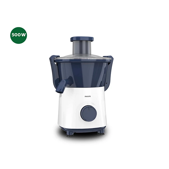 Philips HL7566/00 500W Daily Collection Juicer with 58mm Feeding Tube, Cutter Sieve & Dual Locking System – Deep Azure