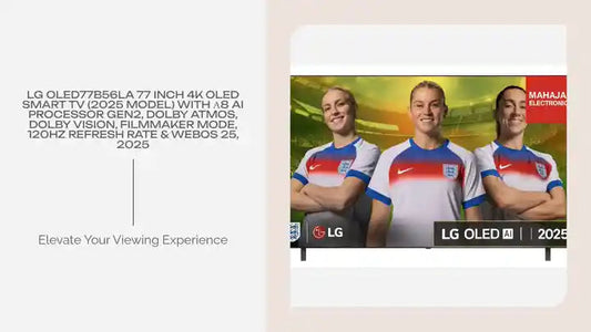 LG OLED77B56LA 77 inch 4K OLED Smart TV (2025 Model) with α8 AI Processor Gen2, Dolby Atmos, Dolby Vision, Filmmaker Mode, 120Hz Refresh Rate & webOS 25