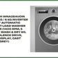 Bosch WNA2E4UCIN 10.5 Kg / 6 Kg Inverter Fully Automatic Front Load Washer Dryer (1400 RPM, 5 Star, Wash & Dry 60, EcoSilence Drive, LED Display, Cast Iron Grey)