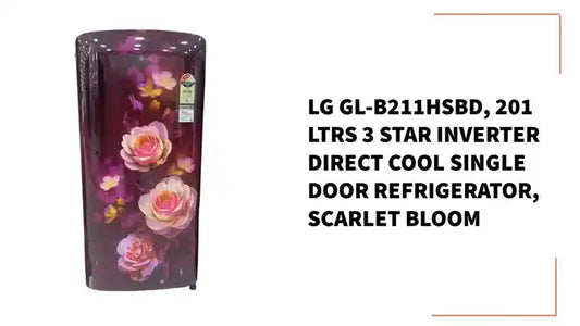 LG GL-B211HSBD, 201 Ltrs 3 Star Inverter Direct Cool Single Door Refrigerator,  Scarlet Bloom