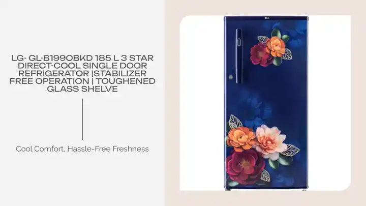 LG- GL-B199OBKD 185 L 3 Star Direct-Cool Single Door Refrigerator |Stabilizer Free Operation | Toughened Glass Shelve