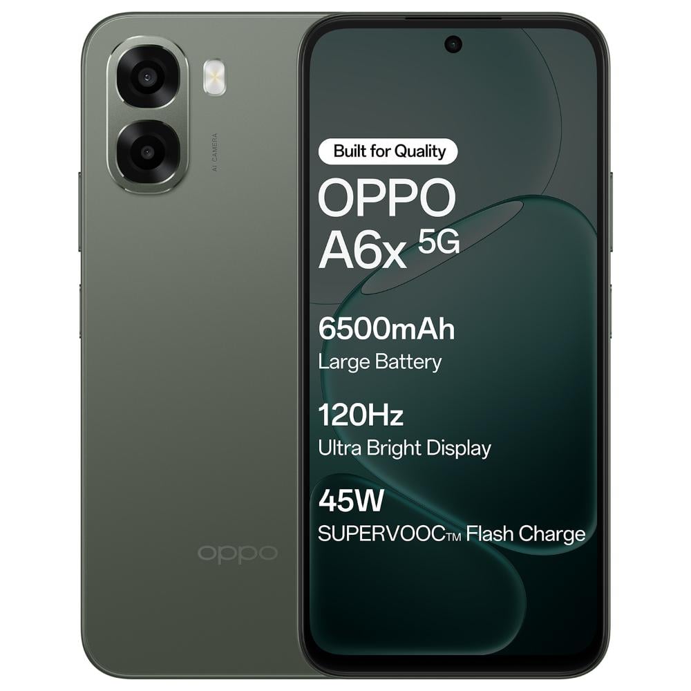 Oppo A6x 5G 128 GB, 4 GB RAM, Olive Green, Mobile Phone