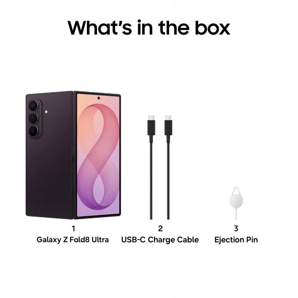 Samsung Galaxy Z Fold 8 Ultra 5G 256 GB, 12 GB RAM with Galaxy AI, Now Nudge, Photo Assist, Customised Processor, Violet Shadow, Mobile Phone