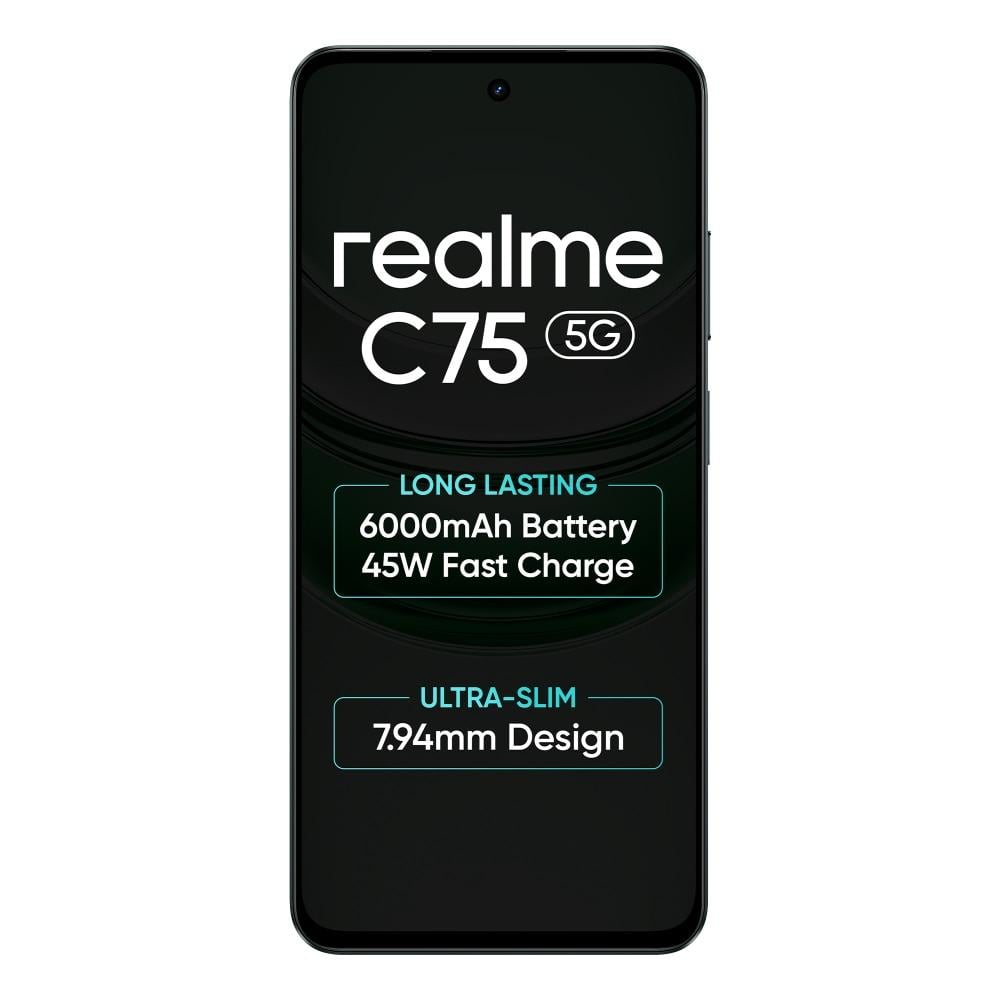 Realme C75 5G 128 GB, 4 GB RAM, Black, Mobile Phone