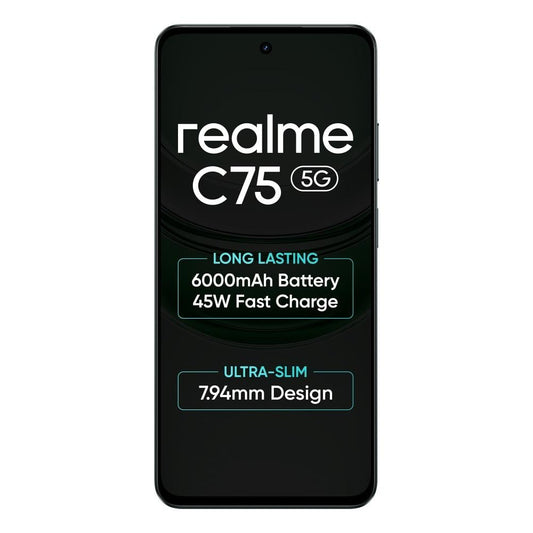 Realme C75 5G 128 GB, 4 GB RAM, Black, Mobile Phone