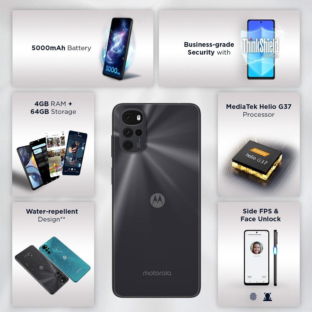 Moto g22 64 GB, 4 GB RAM, Cosmic Black, Mobile Phone