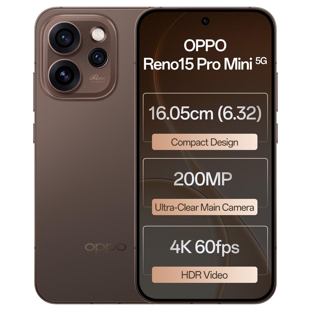 Oppo Reno15Pro Mini 5G 512 GB, 12 GB RAM, Cocoa Brown, Mobile Phone